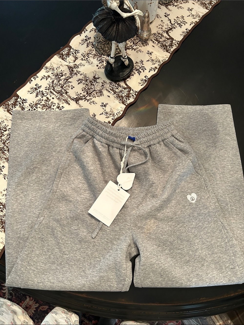 Aelfric Eden Gray Sweatpants with Heart Patch NWT